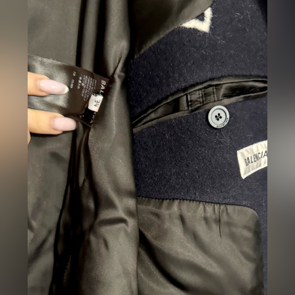 BRAND NEW Balenciaga Logo Limited Edition Jacquard Cashmere Coat New with Tags - Picture 14 of 14